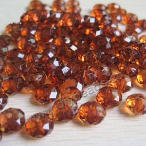 Bead, acrylic,brown, 8mm faceted rondelle. Sold per 200-gram pkg, approximately 1140 beads.