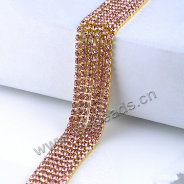 Glass beads,cystal rhinestone chain ,2mm , findings for making bags,garments,shoes DIY phone mini order 50 meters