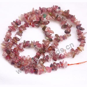 Bead, pink tourmaline (natural), small chip. Sold per 16-inch strand