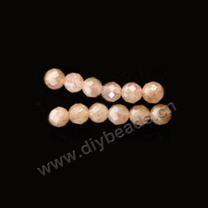 Bead, strawberry quartz (natural), 6mm 64-faceted round, Sold per 15-inch strand