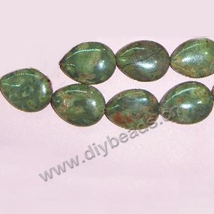 Bead, autumn jasper (natural), 30x22mm teardrop, Sold per pkg of five 15-inch strand