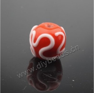 Bead,Japan lampworked glass,red, 16x16mm round.mini order 100pc 