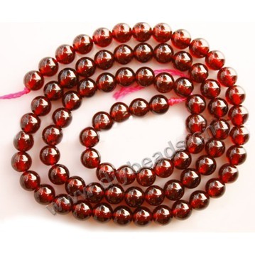 Bead, garnet (natural), wine,6mm round, AA grade, Mohs hardness 7 to 7-1/2. Sold per 16-inch strand