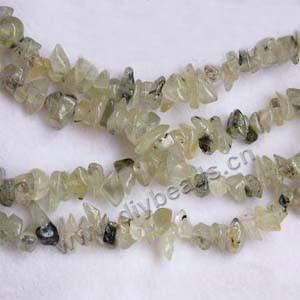 Bead, green garnet (natural), small chip .Sold per 32-inch strand