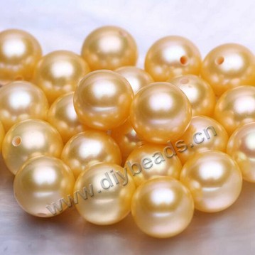 Pearl,akoya saltwater(natural),gold,7.5-8mm round,loose beads, Sold per package of 1pcs