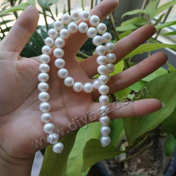 Wholesale white 9-10 mm freshwater pearl jewelry necklace