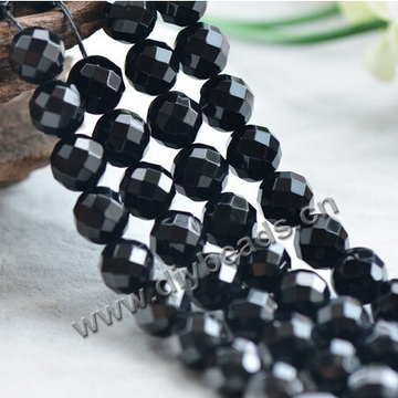Round Brilliant Cut Gemstone Shape, 12mm 64-faceted black agate,loose agate beads 