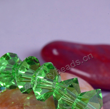 beads,AAA grade glass,4*6mm bicone, light green, sold per package of 1 stand