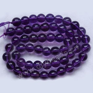 Bead, amethyst (imitation), 8mm round. Sold per 15-inch strand.