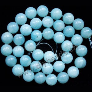 Bead, amazonite (natural), 8mm round. Sold per 16-inch(40cm) strand