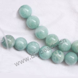 Bead, russian amazonite (natural), 10mm round. Sold per 15-inch(38cm) strand