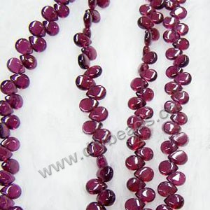 Bead, garnet (natural), 7x5x3mm top-drilled flat teardrop,A grade Mohs hardness 7 to 7-1/2. Sold per 16-inch strand