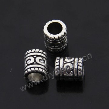 Bead, big-hole beads,zinc alloy,silver, 7*9mm, 5mm hole. Sold per pkg of 500pcs.