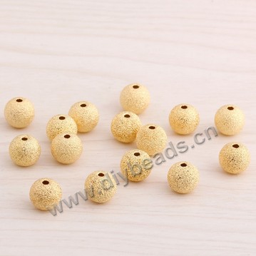Bead, 925 sterling silver, 24K gold plated, matte, 4mm diameter, 1.4mm hole, Sold per pkg of 1 bag-100 pieces.