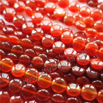Bead,red agate,10mm,coin,Sold per pkg of one strand