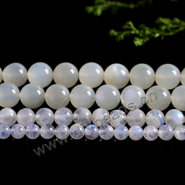 wholesale supplier smooth gemstone beads 6mm round white Natural moonstone beads 