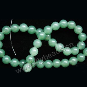 Bead, green aventurine (natural), 8mm round. Sold per 15-inch(38cm) strand.