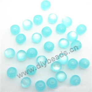 Bead, acrylic, cat's eye  turquoise blue, 10mm round. Sold per pkg of 60ps