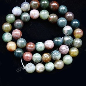 Bead, India agate (natural), 10mm round. Sold per 15-inch strand.
