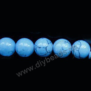 Bead, turquoise (imitation), 12mm round. Sold per 16-inch strand.