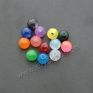 Bead, acrylic, cat's eye  mixed  colors, 12mm round. Sold per pkg of 100ps