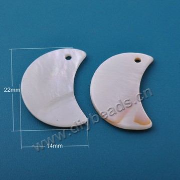 Bead,freshwater shell ( natural ),white,14*22mm ,moon.Sold per pkg of 1000pcs.