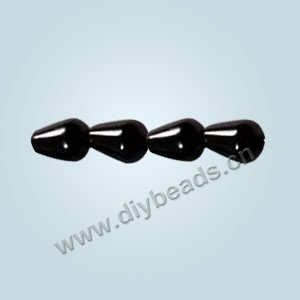 Bead, black agate (dyed), 10x6mm teardrop. Sold per 16-inch strand.