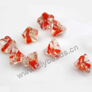 Beads,necklace charms,clear/red, 9x9mm flower cone,findings for making jewelry, mini order 40ps