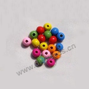 Bead mix, wood, mixed colors, 8mm  round. Sold per pkg, approximately 200 beads