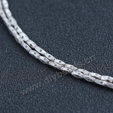 Spacer beads, 925 sterling silver,4*2mm,Tube, silver color. Sold per pkg of 100 beads.