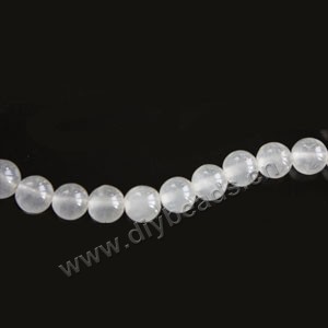 Bead, white jasper (natural), 6mm round. Sold per 15-inch strand