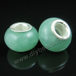 Bead,big-hole beads ,green Aventurine(natural) and copper grommets,9x12mm rondelle with 5mm hole,sold per pkg of 50ps