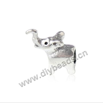 Bead,big-hole beads,zinc alloy,elephant shape,15*15mm,Sold per pkg of 100pcs
