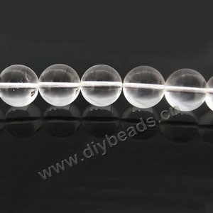 Bead,clear quartz crystal (natural), 14mm round. Sold per 16-inch strand