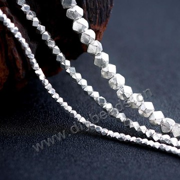 Spacer beads, 925 sterling silver,faced spacer beads, silver color. Sold per pkg of 100 beads.