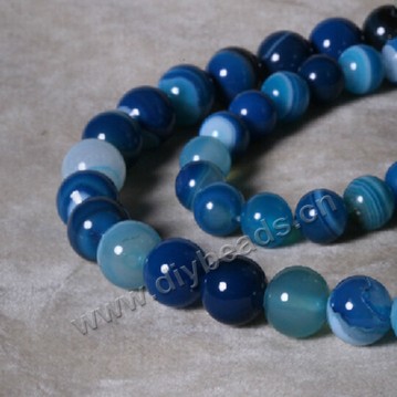 Bead, 8mm blue agate round blue lace agate ,  Sold per 16-inch strand.