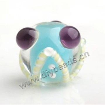 Bead,Japan lampworked glass,green with bumpy corner, 16x16mm round.mini order 100pc 