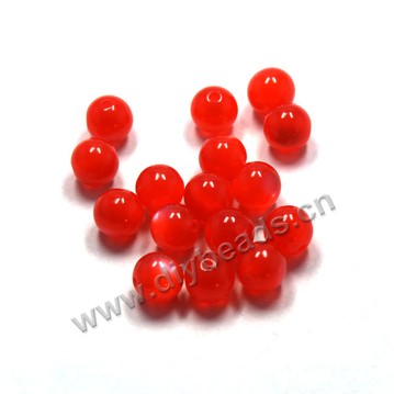 Bead, acrylic, cat's eye  red, 10mm round. Sold per pkg of 100ps