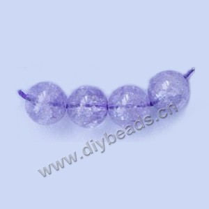 Bead, ice flake quartz (heated/dyed), purple, 12mm round. Sold per 16-inch strand