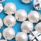 imitation pearl,acrylic sew on pearl rhinestone,white color,no holes,5mm round.Sold per pkg of 1000pcs