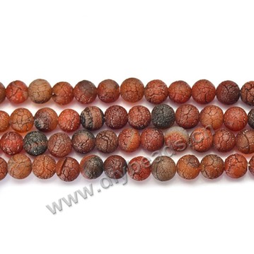 Bead,natural agate,red,matte 11mm round,Sold per one strand.