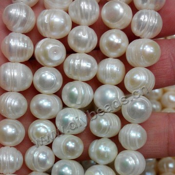 Pearl, cultured freshwater, white,peach, mauve, ,button pearl with deep  screw ,10-11 mm all light, Sold per bag of one strand