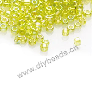 #11 seed beads,glass,dark yellow,rainbow,irregular round.sold per pkg of 40g,  approximately 3200ps.