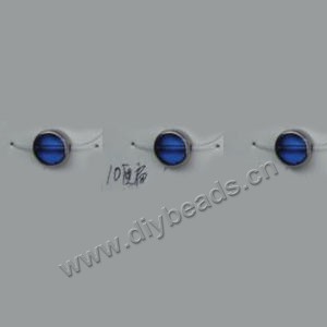 Bead ,silver-plated glass, blue, 10mm flat round. Sold per pkg of ten 32cm strand.