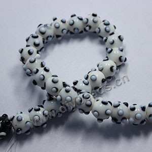 Loose bead,lampworked glass, white, 10x10mm bumpy round with 1.5mm hole. Sold per pkg of 20.factory price,diy beads.