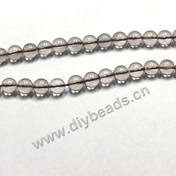 Bead, smoky quartz (heated/irradiated), 8mm round. Sold per 16-inch strand