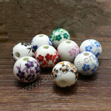 Wholesale fashion ceramic flower beads for jewelry making