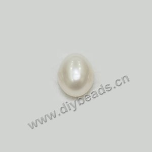 Pearl, cultured freshwater ,white, 13mm half-drilled rice, AAA grade. Sold per pkg of 1pairs