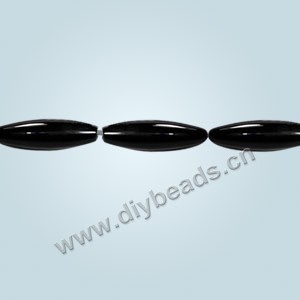 Bead, black agate (dyed),30x12mm long oval. Sold per 16-inch strand.