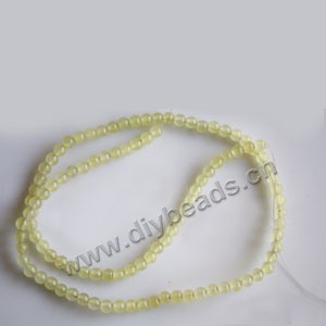 Bead, yellow "jade" (dyed), 4mm round. Sold per 15-inch strand